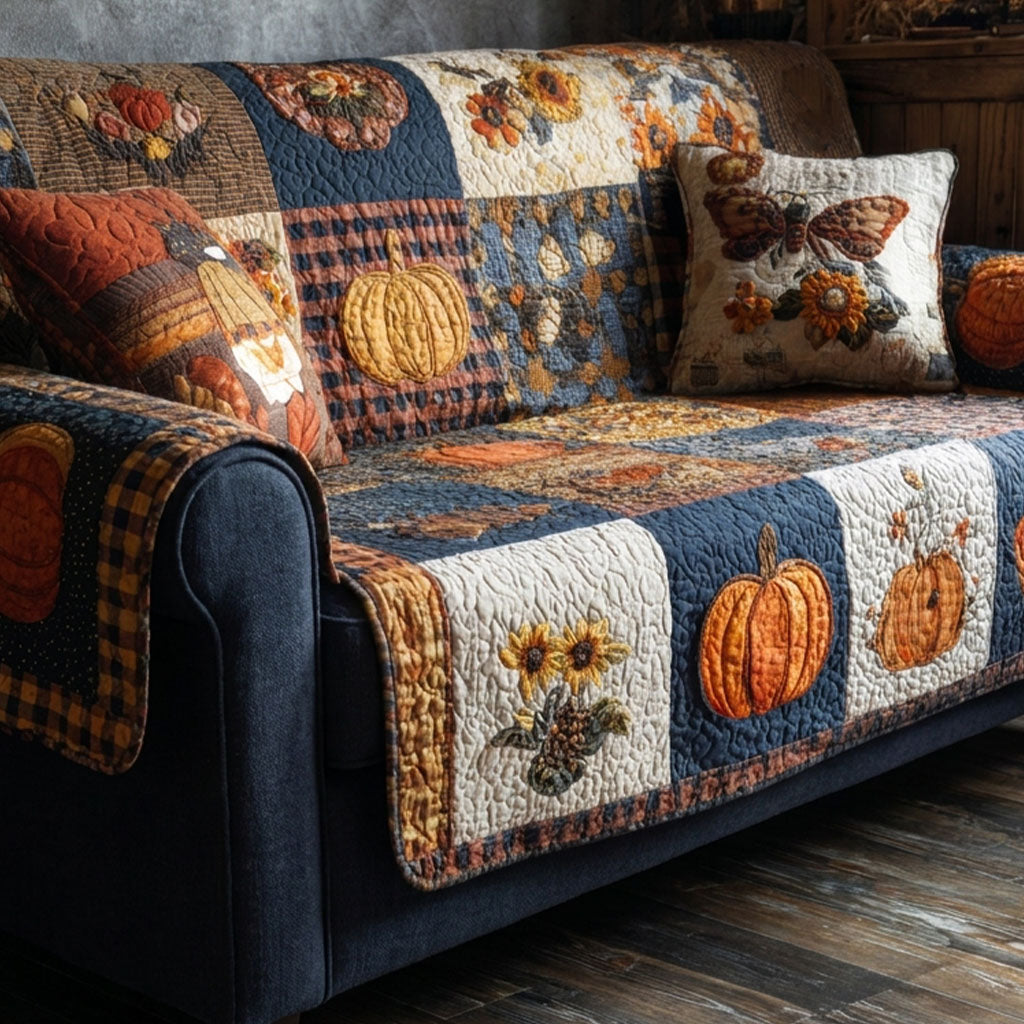 Golden Cornfield Quilted Sofa Cover NCU0PTT3207
