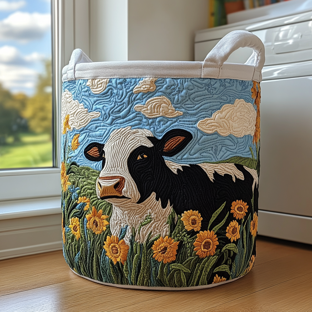 Golden Cow Quilted Laundry Basket NCU0DDK899