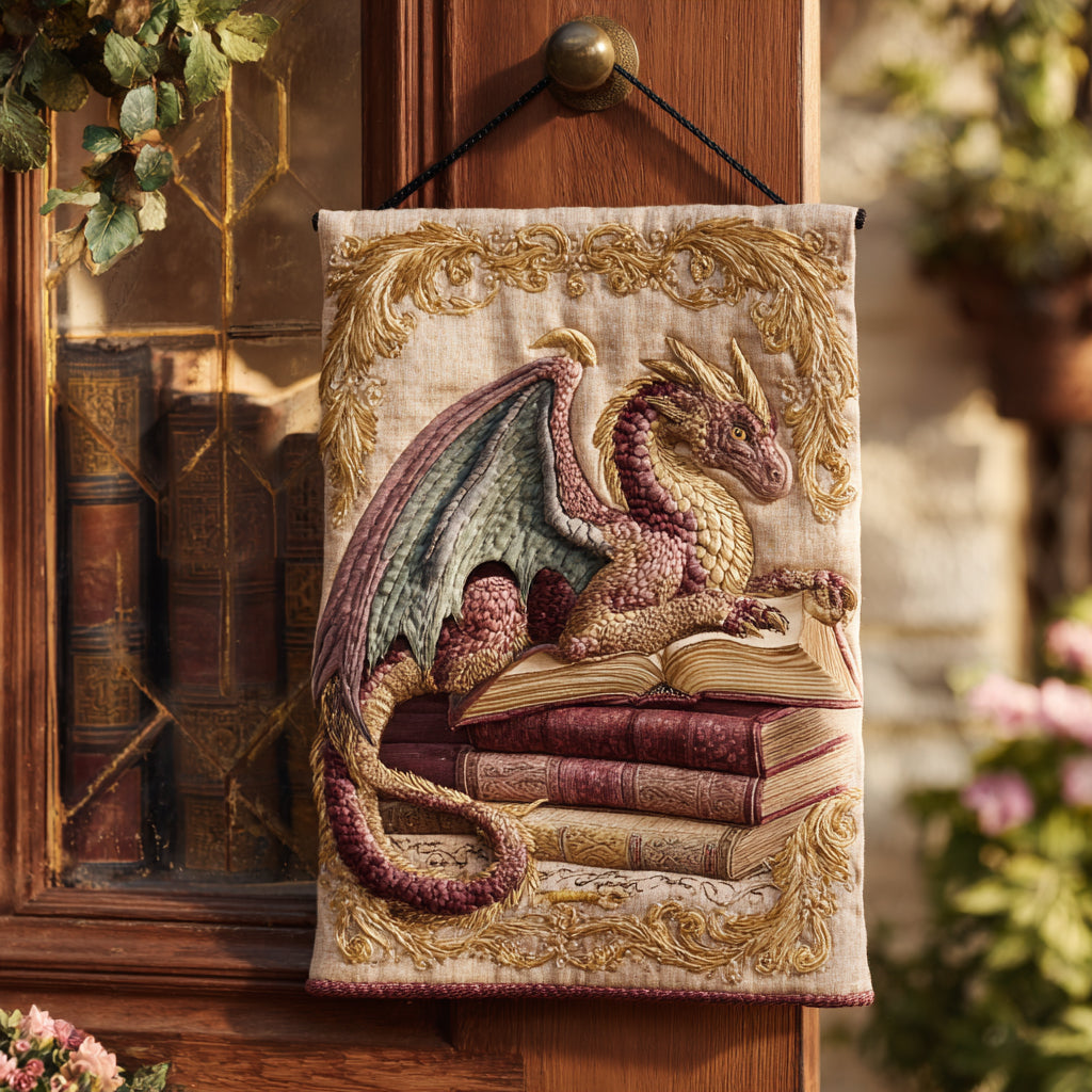 Golden Crest Dragon Quilted Door Banner NCU0DV1489