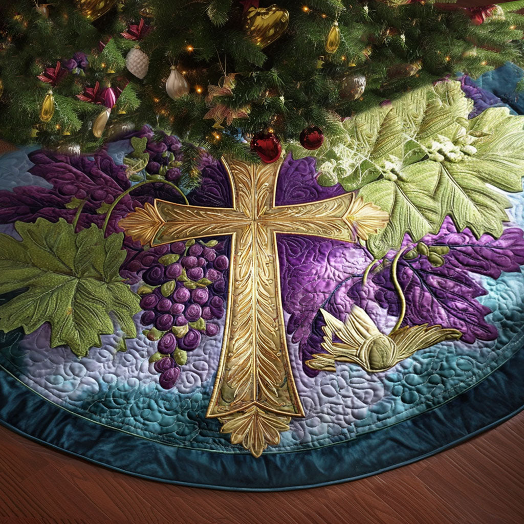 Golden Cross Christmas Quilted Tree Skirt NCU0PTT2210