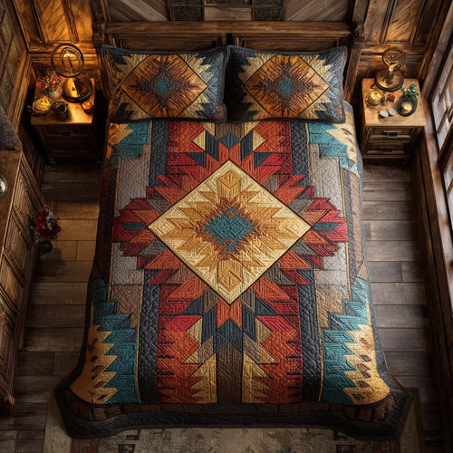 Golden Crossroads 3-Piece Quilted Bedding Set NCU0NXD1090