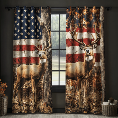 Golden Deer Quilted Curtains NCU0DDK1935