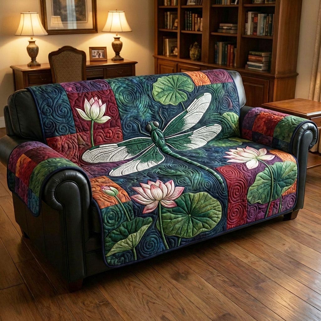 Golden Dragonfly Quilted Sofa Cover NCU0NTD1629