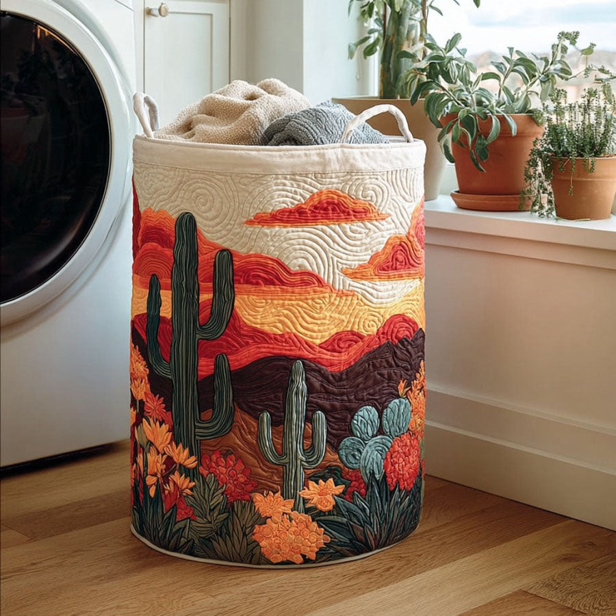 Golden Dunes Quilted Laundry Basket NCU0NTV006