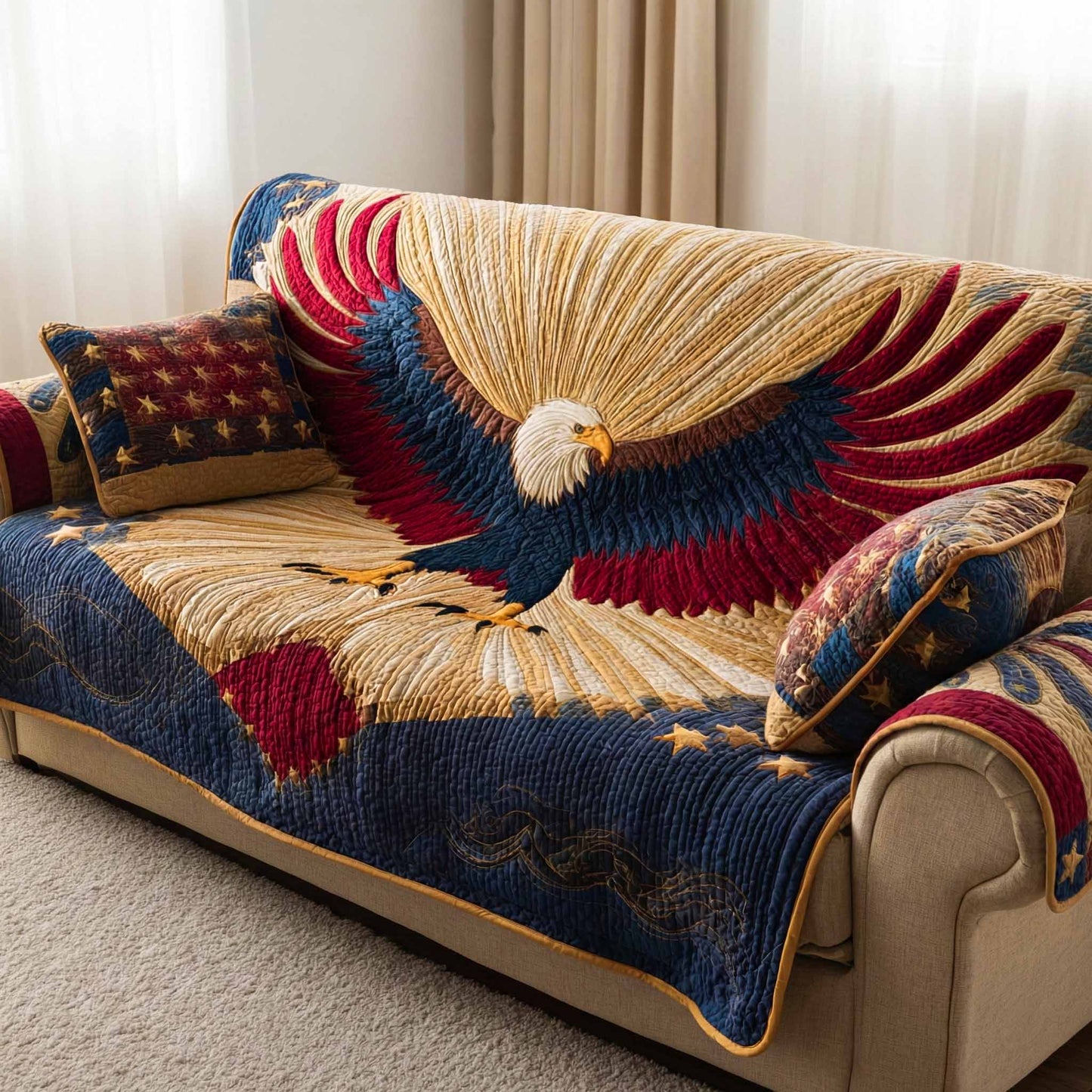 Golden Eagle Quilted Sofa Cover NCU0NXD1559