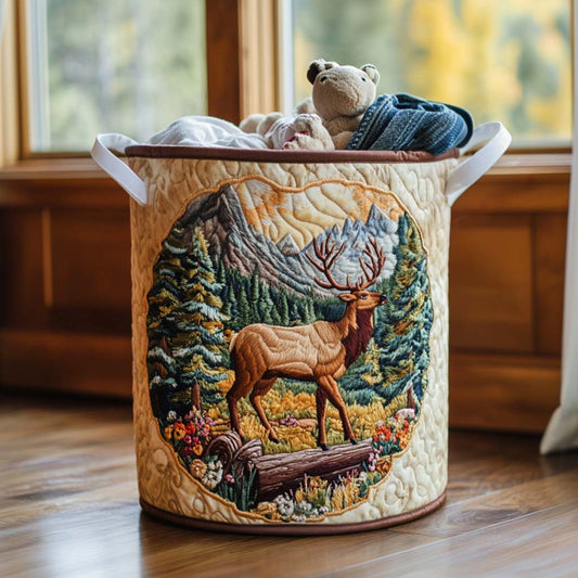 Golden Elk Mood Quilted Laundry Basket NCU0NNT1431