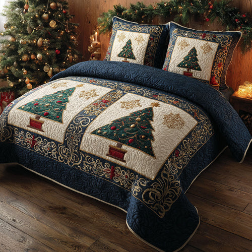 Golden Evergreen 3-Piece Quilted Bedding Set NCU0NTV301