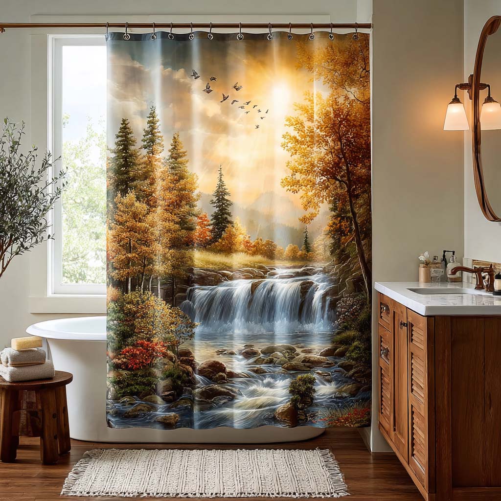 Golden Falls Shower Curtain NCU0DQQ0237