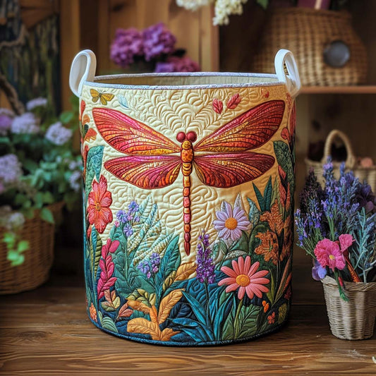 Golden Fern Flight Quilted Laundry Basket NCU0NXD814