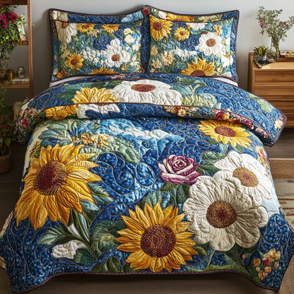Golden Field 3-Piece Quilted Bedding Set NCU0DDK442