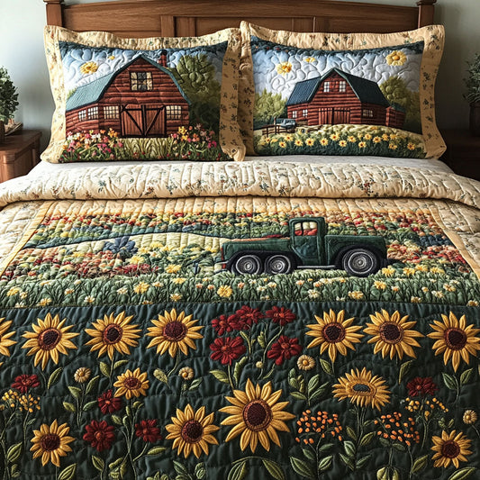 Golden Fields 3-Piece Quilted Bedding Set NCU0PTT394