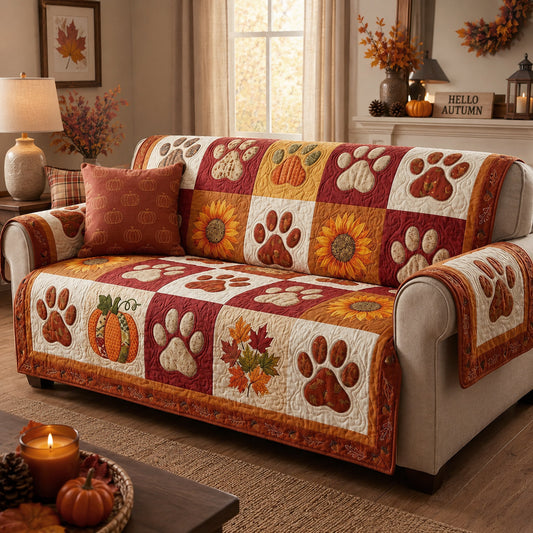 Golden Flannel Forest Quilted Sofa Cover NCU0HNH1206