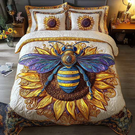 Golden Flight 3-Piece Quilted Bedding Set NCU0NVH608