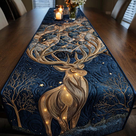 Golden Forest Stag Quilted Table Runner NCU0NNT2282