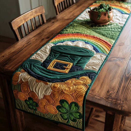 Golden Fortune Quilted Table Runner NCU0DQQ0198