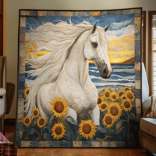 Golden Gallop Art Quilt Hanging NCU0TH1696