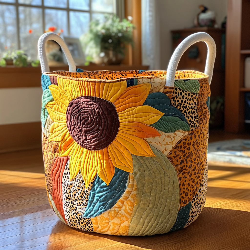 Golden Garden Quilted Laundry Basket NCU0PVL398