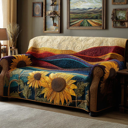 Golden Garden Quilted Sofa Cover NCU0DV1751