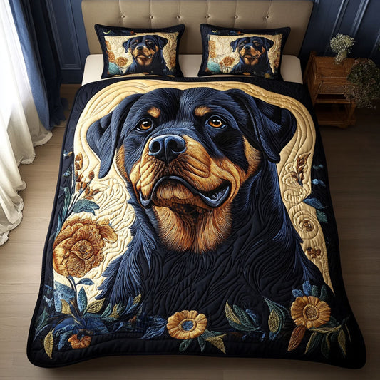 Golden Gaze 3-Piece Quilted Bedding Set NCU0NNT652