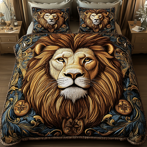 Golden Glory 3-Piece Quilted Bedding Set NCU0VH325