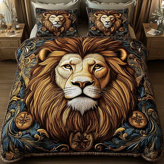 Golden Glory 3-Piece Quilted Bedding Set NCU0VH325