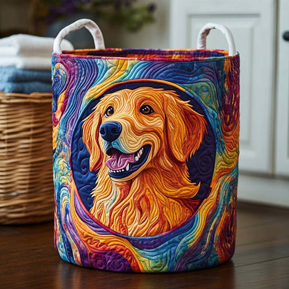 Golden Glow Quilted Laundry Basket NCU0NXD164