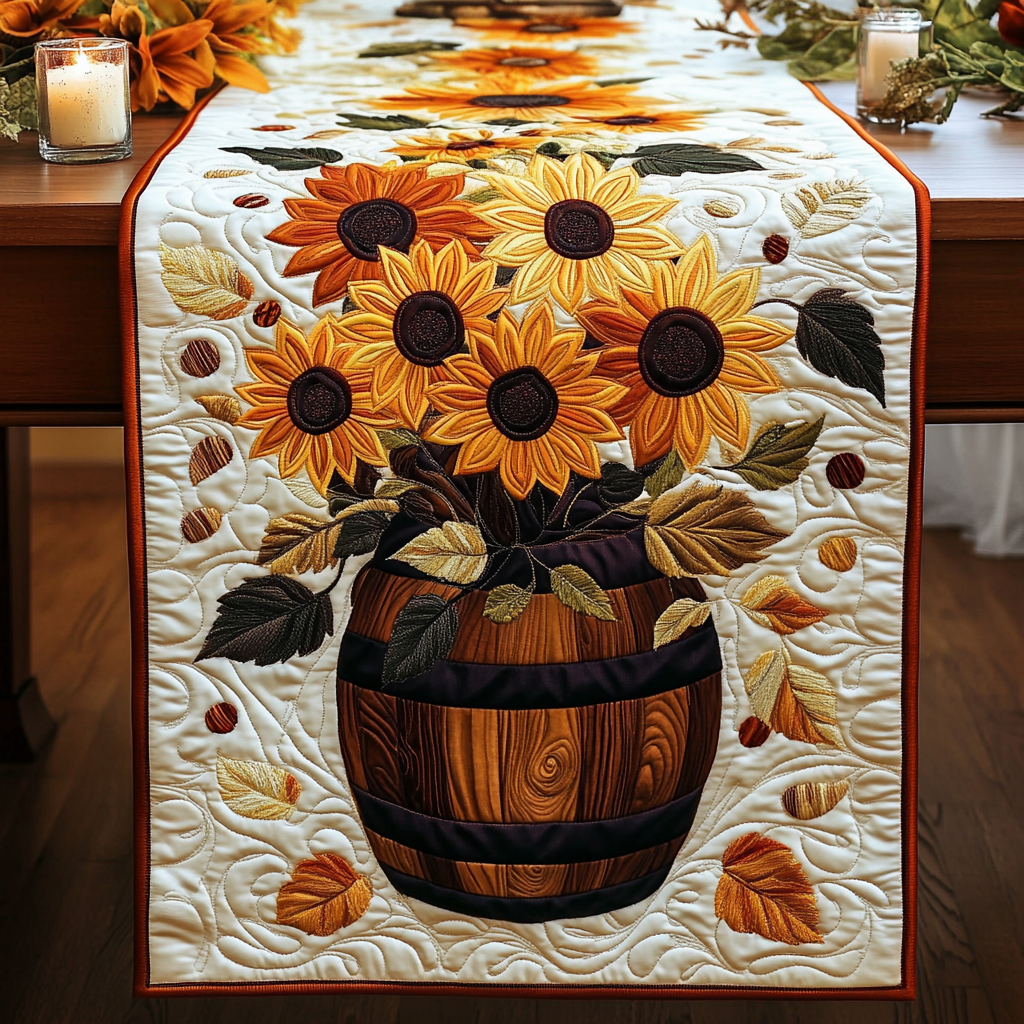 Golden Glow Quilted Table Runner NCU0NVH309