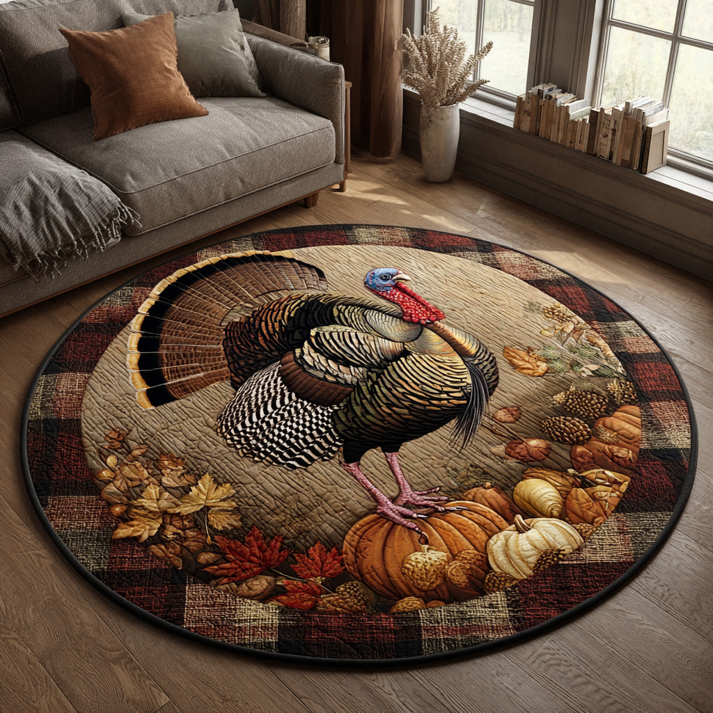 Golden Gobbler Quilted Round Mat NCU0DV1053