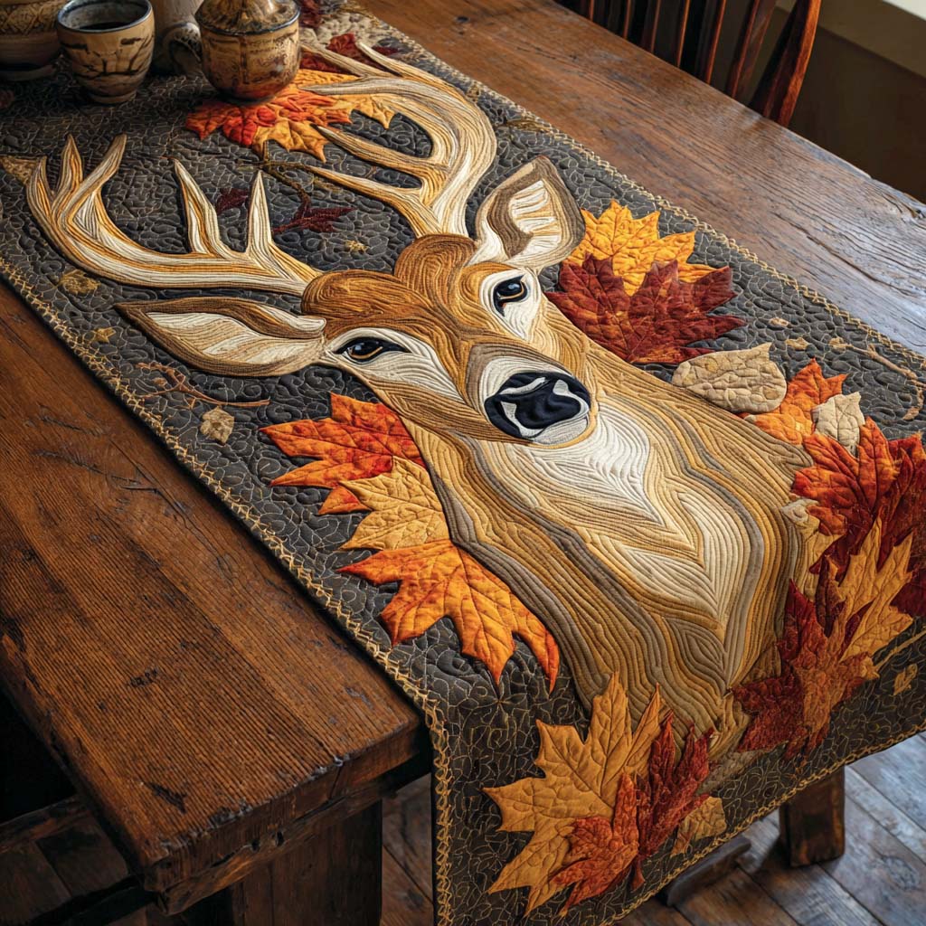 Golden Grove Stag Quilted Table Runner NCU0NXD568