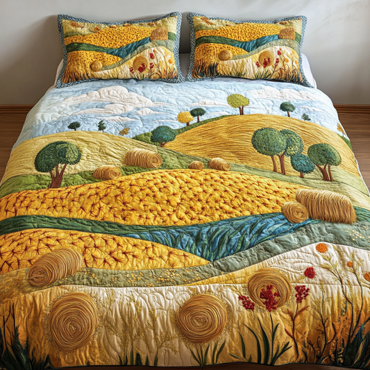Golden Harvest 3-Piece Quilted Bedding Set NCU0NVH397
