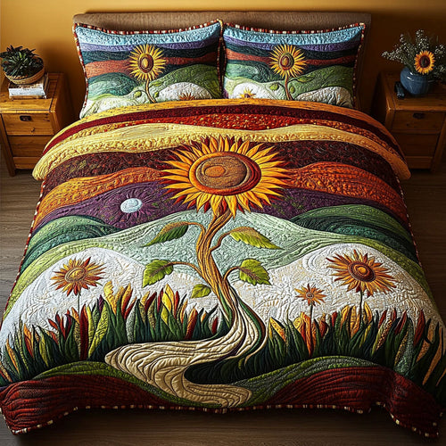 Golden Harvest Night 3-Piece Quilted Bedding Set NCU0PTT218