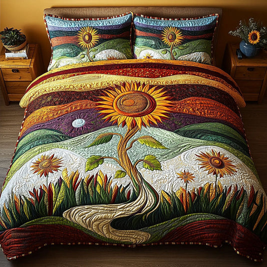 Golden Harvest Night 3-Piece Quilted Bedding Set NCU0PTT218