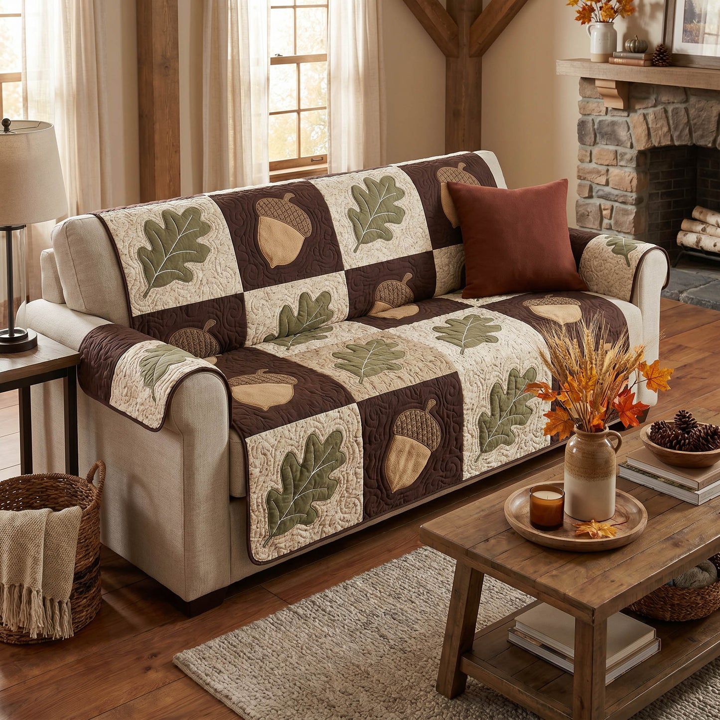 Golden Harvest Quilted Sofa Cover NCU0NTD2014