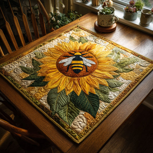 Golden Hive Quilted Table Topper NCU0NTV293