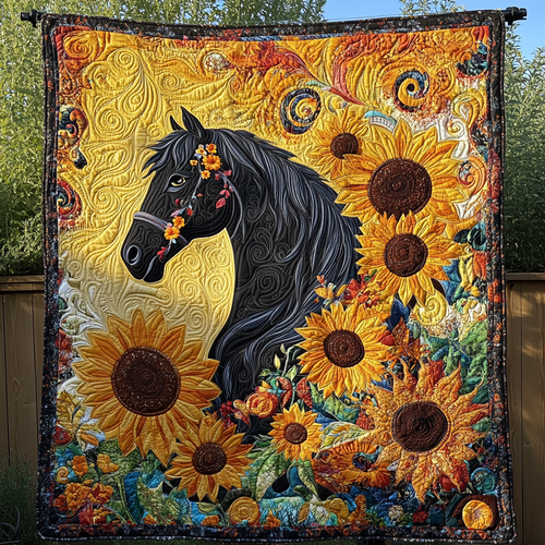 Golden Hooves Quilted Blanket NCU0DK533