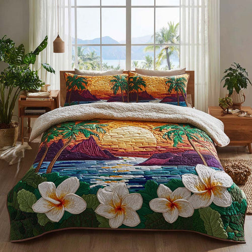 Golden Horizon 3-Piece Quilted Bedding Set NCU0DQQ0840
