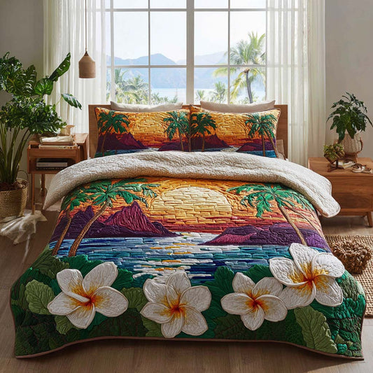 Golden Horizon 3-Piece Quilted Bedding Set NCU0DQQ0840