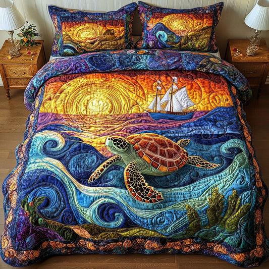 Golden Horizon 3-Piece Quilted Bedding Set NCU0NNT338