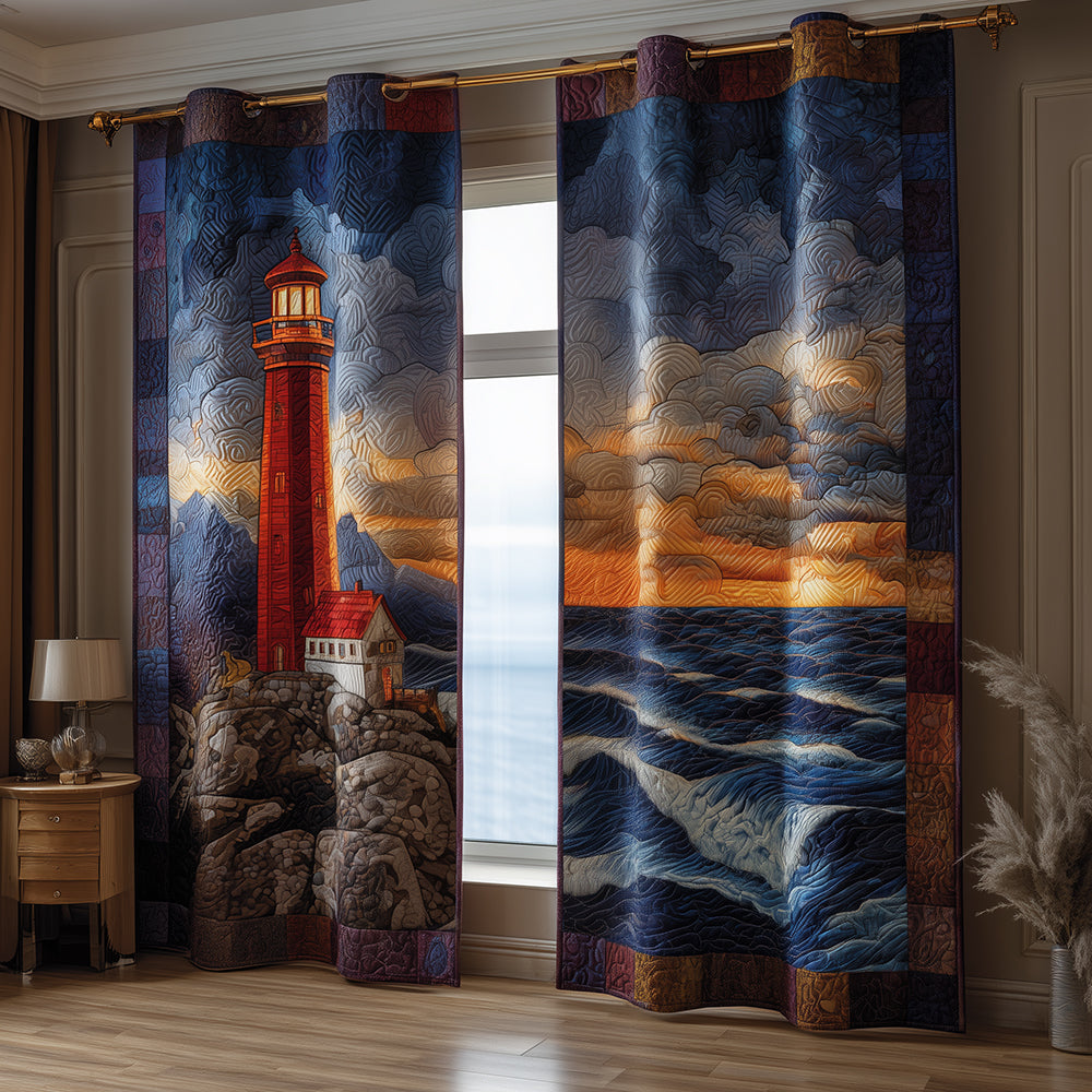 Golden Horizon Glow Quilted Curtains NCU0TH3887