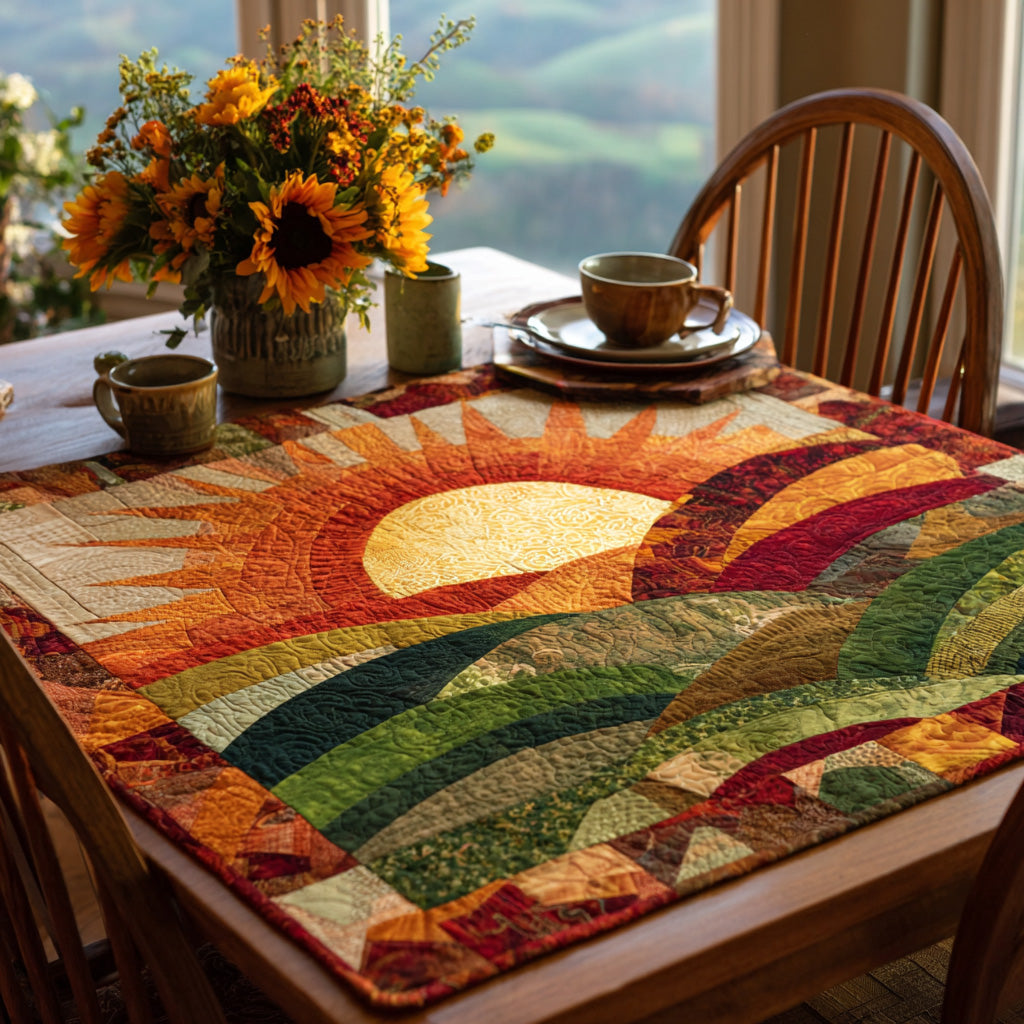 Golden Horizon Quilted Table Topper NCU0PVL446
