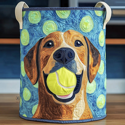 Golden Labrador Happy Ball Quilted Laundry Basket NCU0LDH124