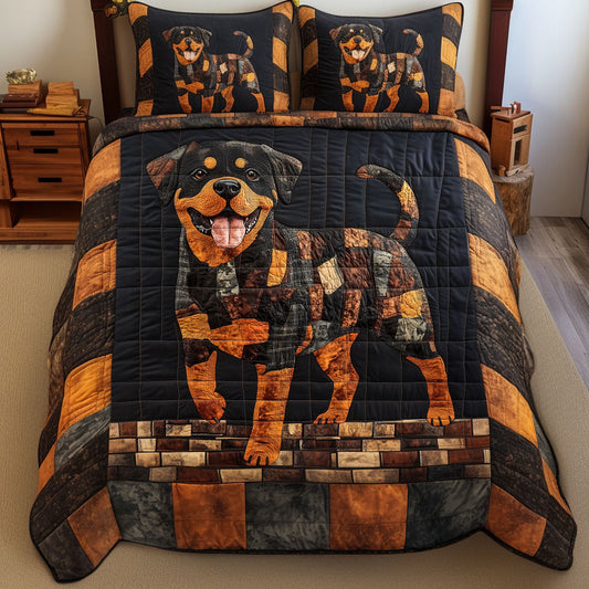 Golden Leaf Guardian 3-Piece Quilted Bedding Set NCU0NNT745