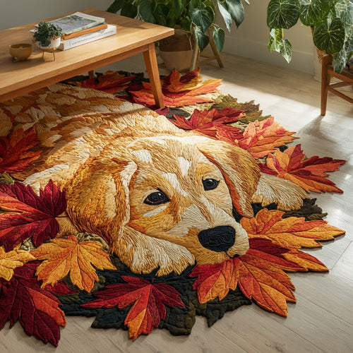 Golden Leaf Napper Custom Shape Area Rug NCU0PVL871