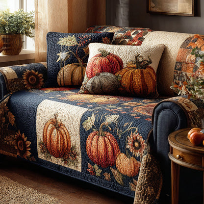 Golden Leaves Quilted Sofa Cover NCU0PTT3209
