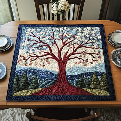 Golden Leaves Quilted Table Topper NCU0DDK647