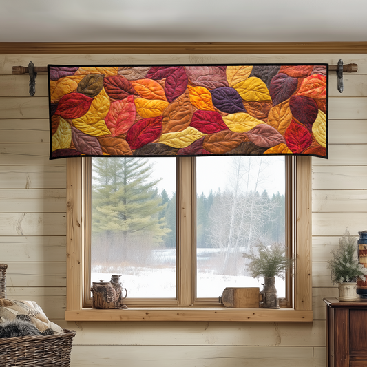 Golden Leaves Quilted Valance NCU0DDK995