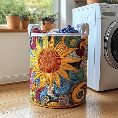 Golden Light Quilted Laundry Basket NCU0DDK577