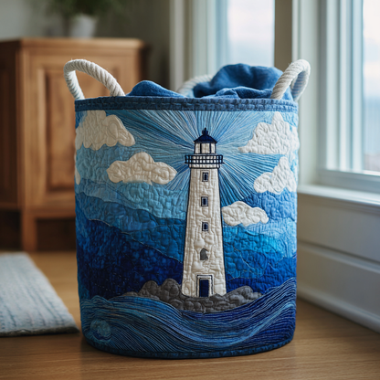 Golden Lighthouse Quilted Laundry Basket NCU0DDK1554