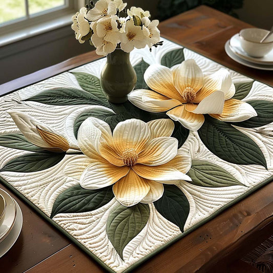 Golden Magnolia Quilted Table Topper NCU0DQQ099