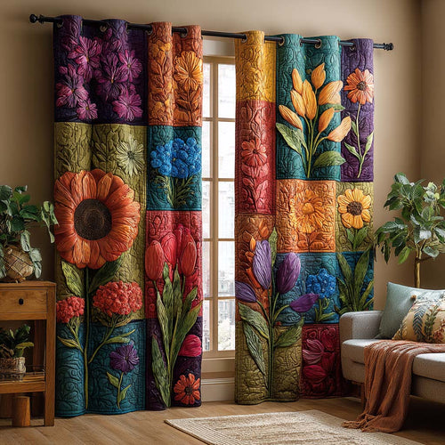 Golden Meadow Quilted Curtains NCU0NXD930